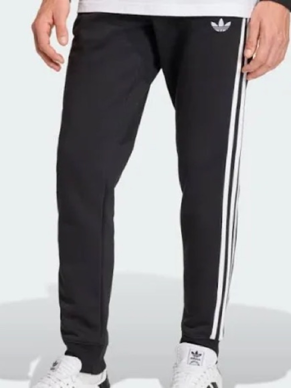 adidas Black Joggers with White 3-Stripes